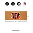 Cincinnati Bengals Extra Large Full Color Coir Mat, 60"x24"