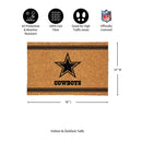 Dallas Cowboys Large One Color Coir Mat, 36"x24"