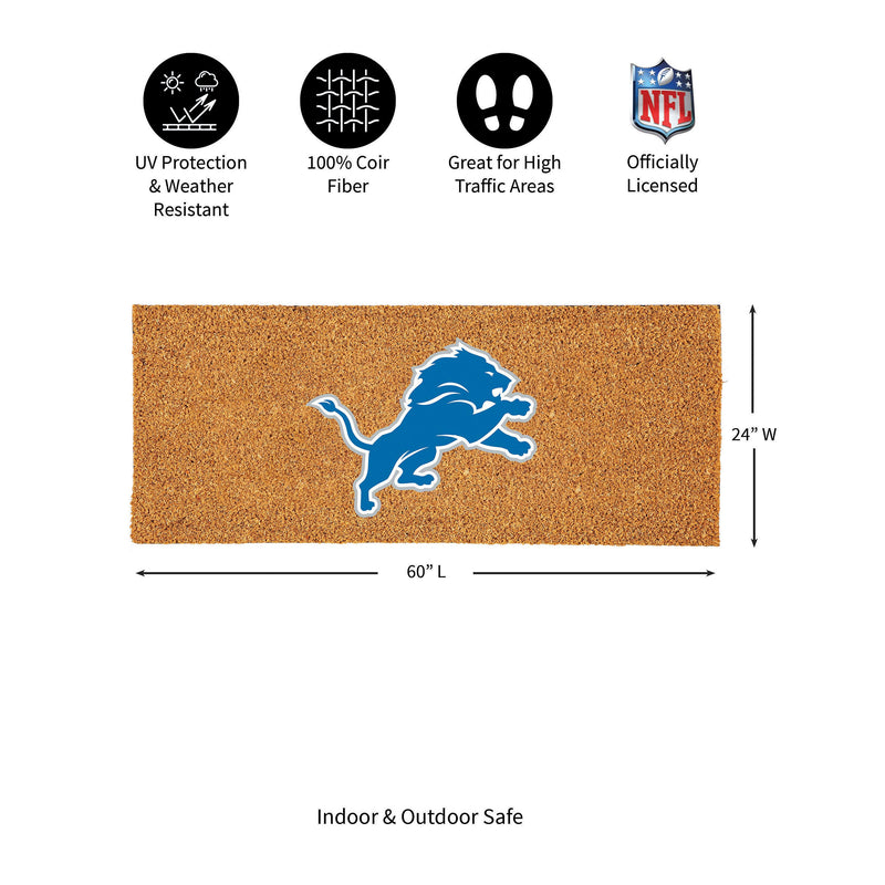 Detroit Lions Extra Large Full Color Coir Mat, 60"x24"