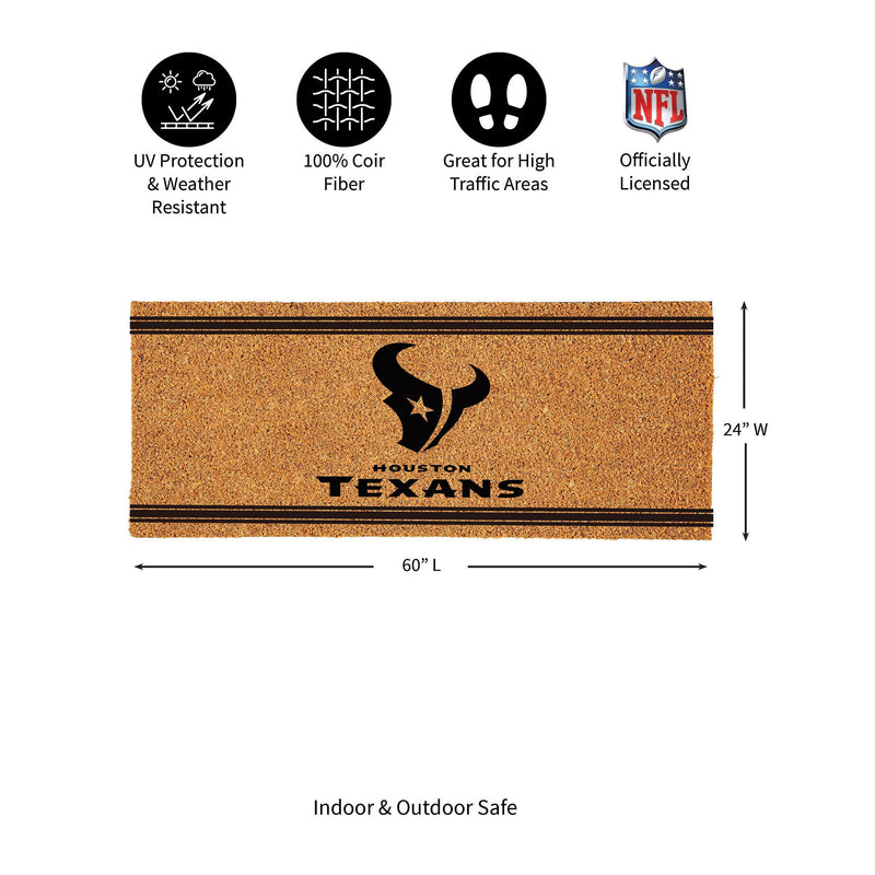 Houston Texans Extra Large One Color Coir Mat, 60"x24"