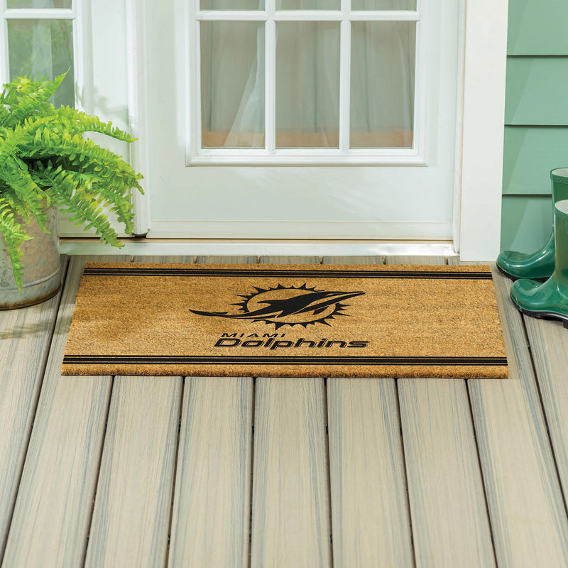 Miami Dolphins Large One Color Coir Mat, 36"x24"