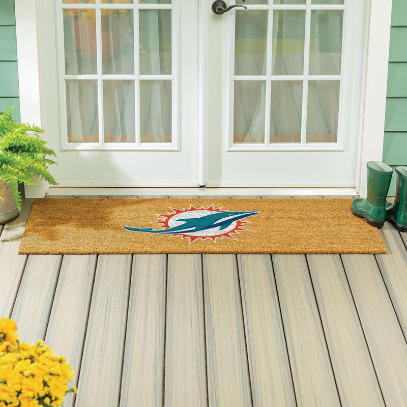 Miami Dolphins Extra Large Full Color Coir Mat, 60"x24"