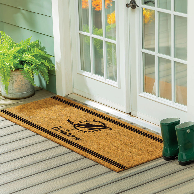 Miami Dolphins Extra Large One Color Coir Mat, 60"x24"