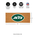 New York Jets Extra Large Full Color Coir Mat, 60"x24"