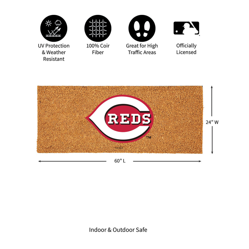 Cincinnati Reds Extra Large Full Color Coir Mat, 60"x24"