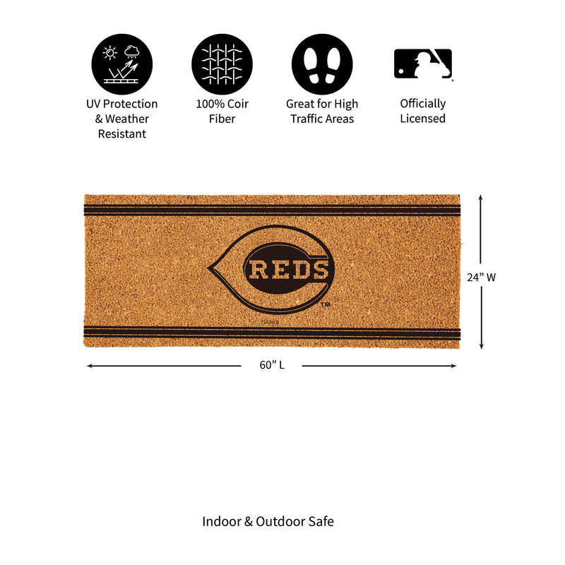 Cincinnati Reds Extra Large One Color Coir Mat, 60"x24"