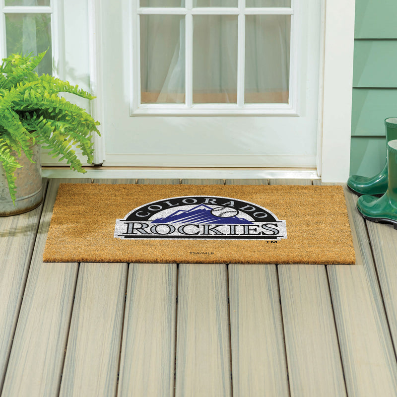 Colorado Rockies Large Full Color Coir Mat, 36"x24"