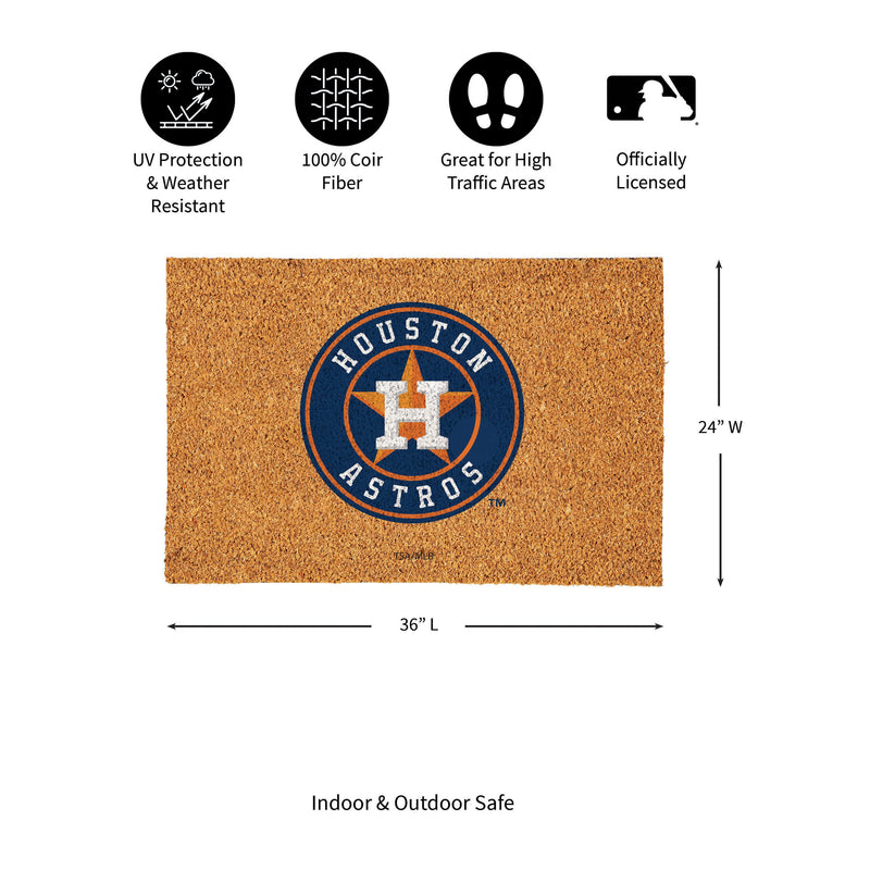 Houston Astros Large Full Color Coir Mat, 36"x24"