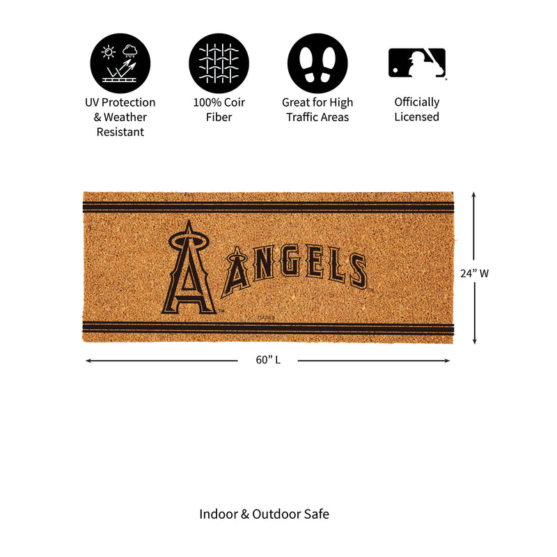 Los Angeles Angels Extra Large One Color Coir Mat, 60"x24"