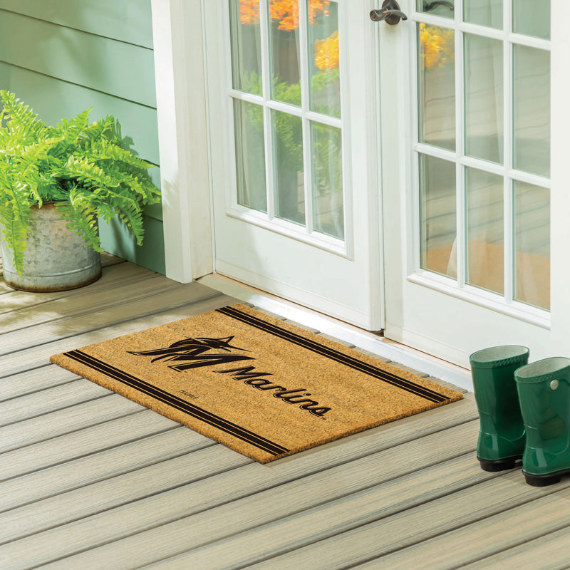 Miami Marlins Large One Color Coir Mat, 36"x24"