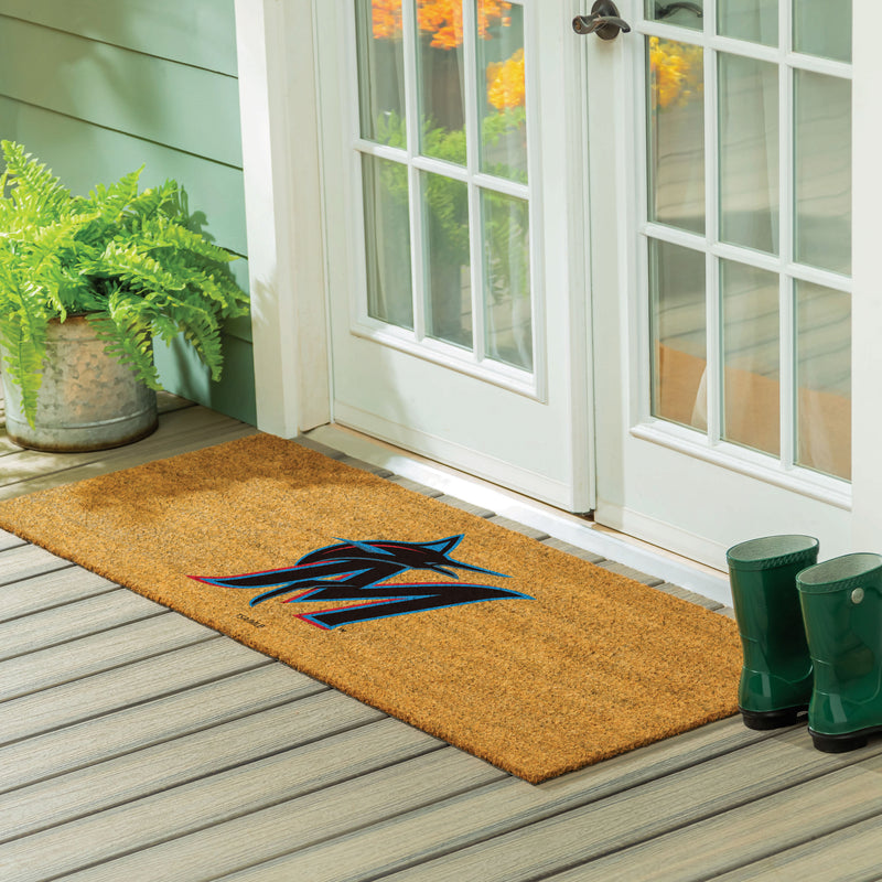 Miami Marlins Extra Large Full Color Coir Mat, 60"x24"