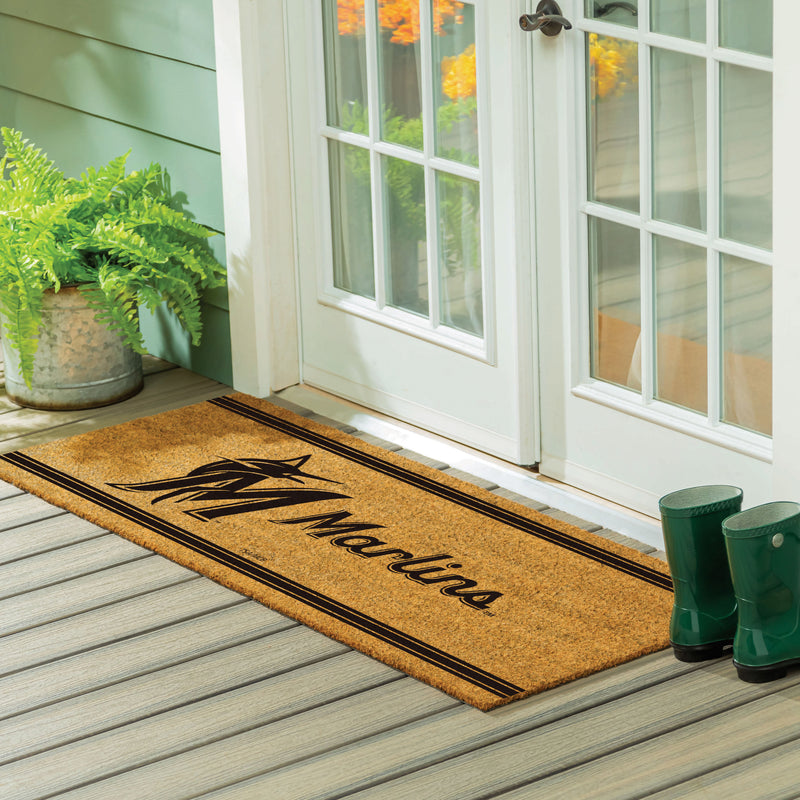 Miami Marlins Extra Large One Color Coir Mat, 60"x24"