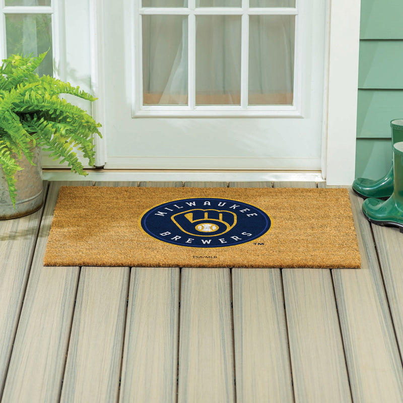 Milwaukee Brewers Large Full Color Coir Mat, 36"x24"