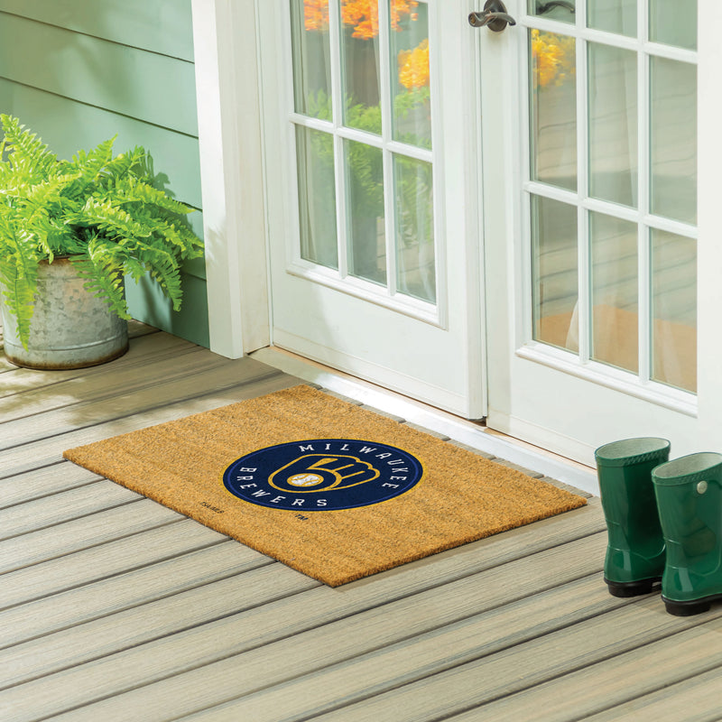 Milwaukee Brewers Large Full Color Coir Mat, 36"x24"