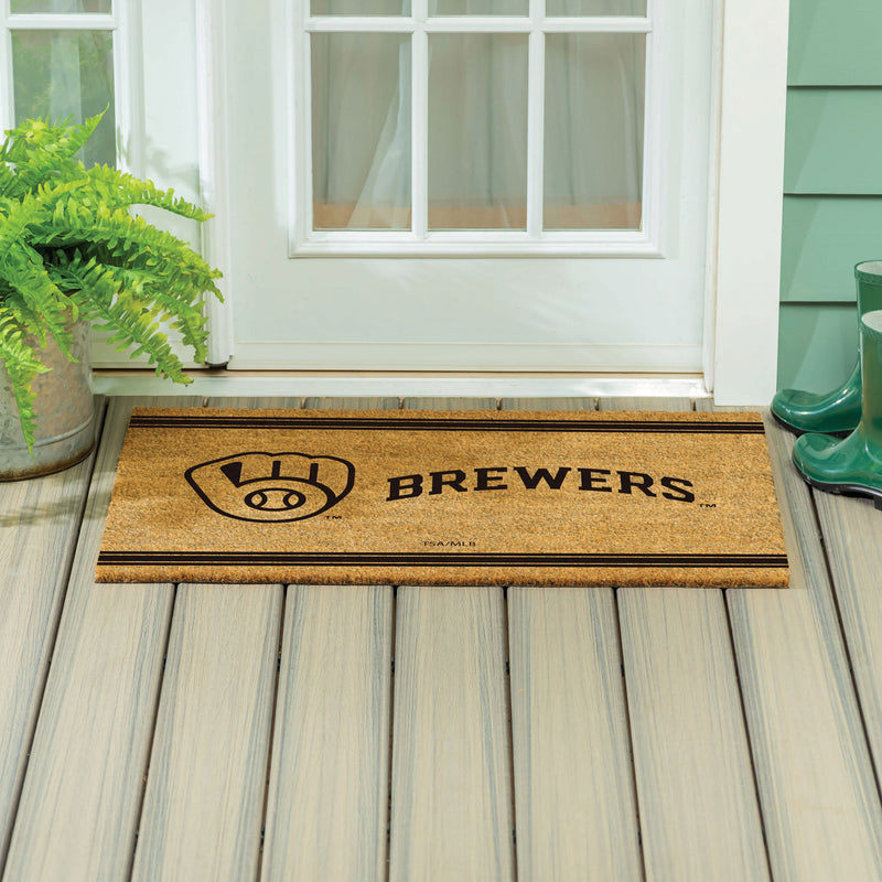 Milwaukee Brewers Large One Color Coir Mat, 36"x24"