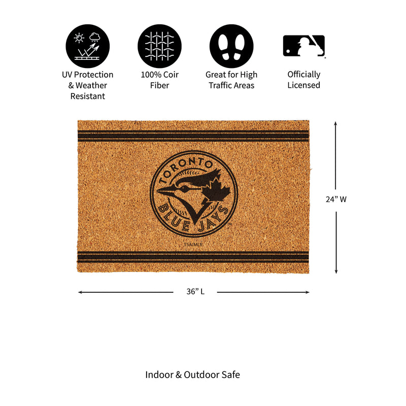 Toronto Blue Jays Large One Color Coir Mat, 36"x24"