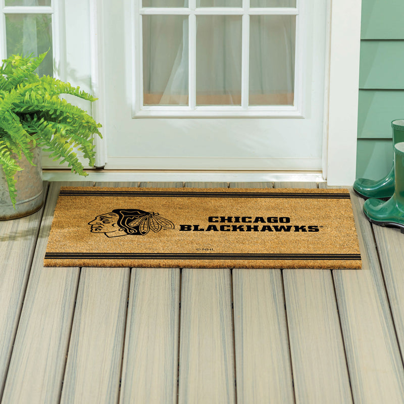 Chicago Blackhawks Large One Color Coir Mat, 36"x24"