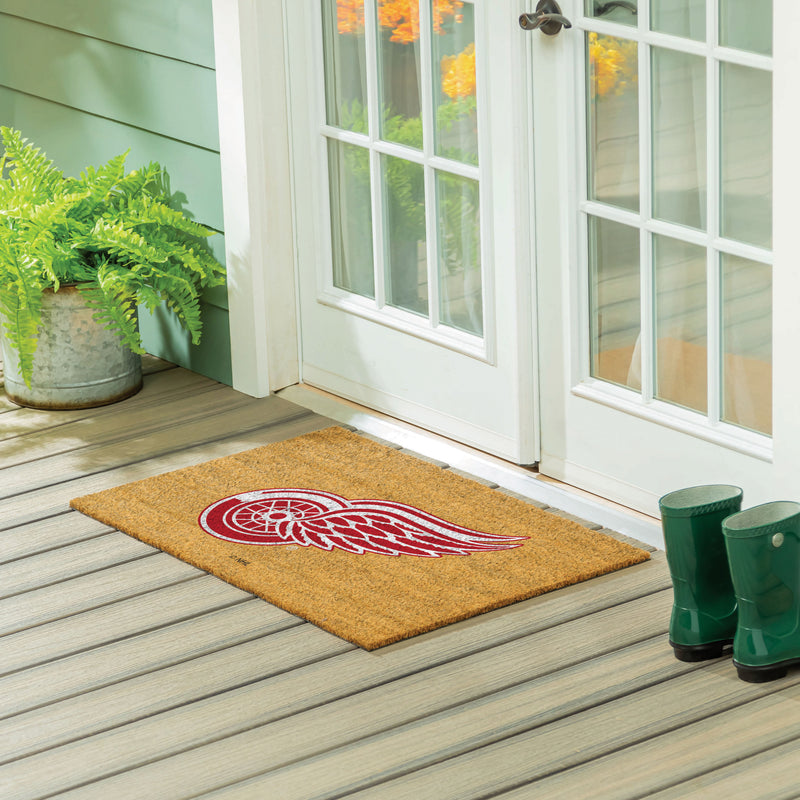 Detroit Red Wings Large Full Color Coir Mat, 36"x24"