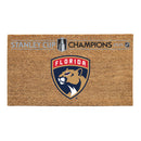 Florida Panthers Natural Coir Mat Background with Color Logo, Stanley Cup Champions 2024