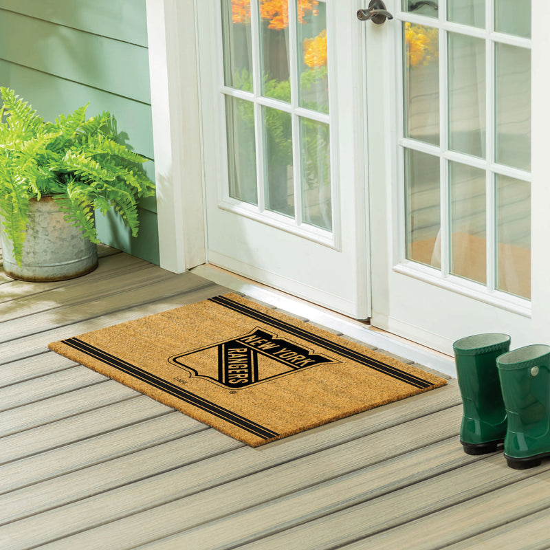 New York Rangers Large One Color Coir Mat, 36"x24"
