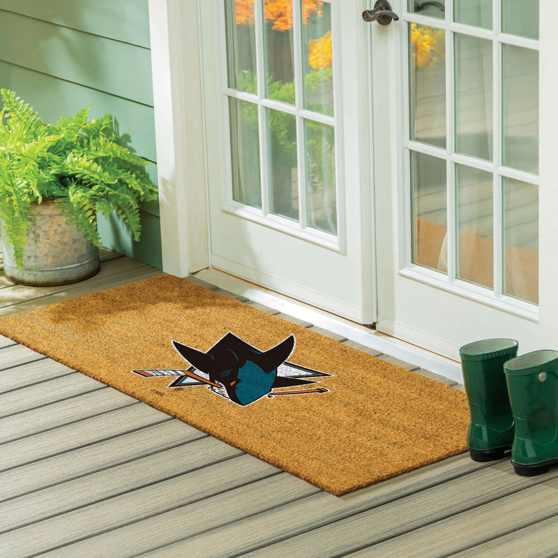 San Jose Sharks Extra Large Full Color Coir Mat, 60"x24"