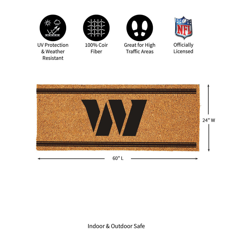 Washington Commanders Extra Large One Color Coir Mat, 60"x24"