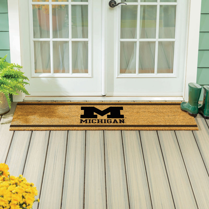 University Of Michigan Extra Large One Color Coir Mat, 60"x24"