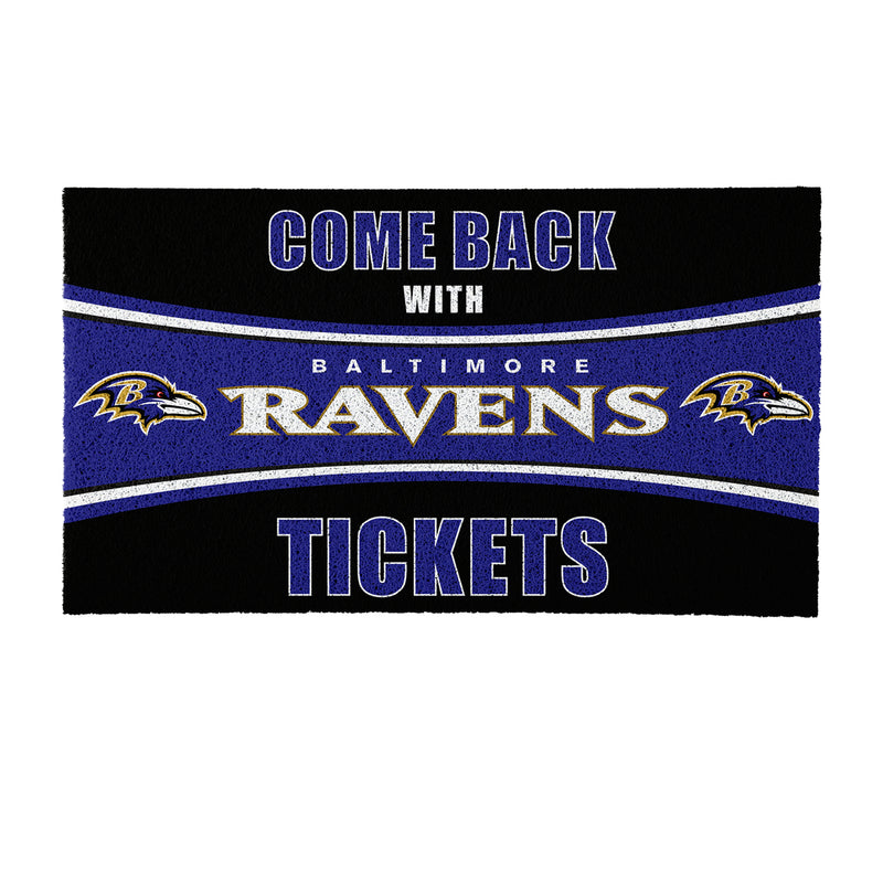 28" x 16" PVC Trapper Mat, Come Back with Tickets, Baltimore Ravens