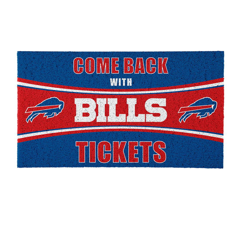28" x 16" PVC Trapper Mat, Come Back with Tickets, Buffalo Bills