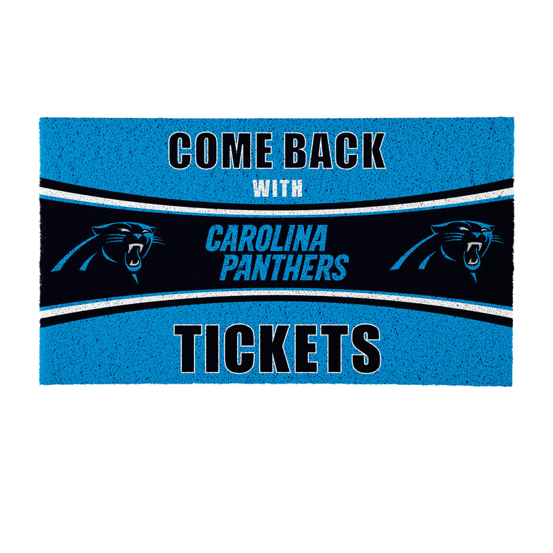 28" x 16" PVC Trapper Mat, Come Back with Tickets, Carolina Panthers