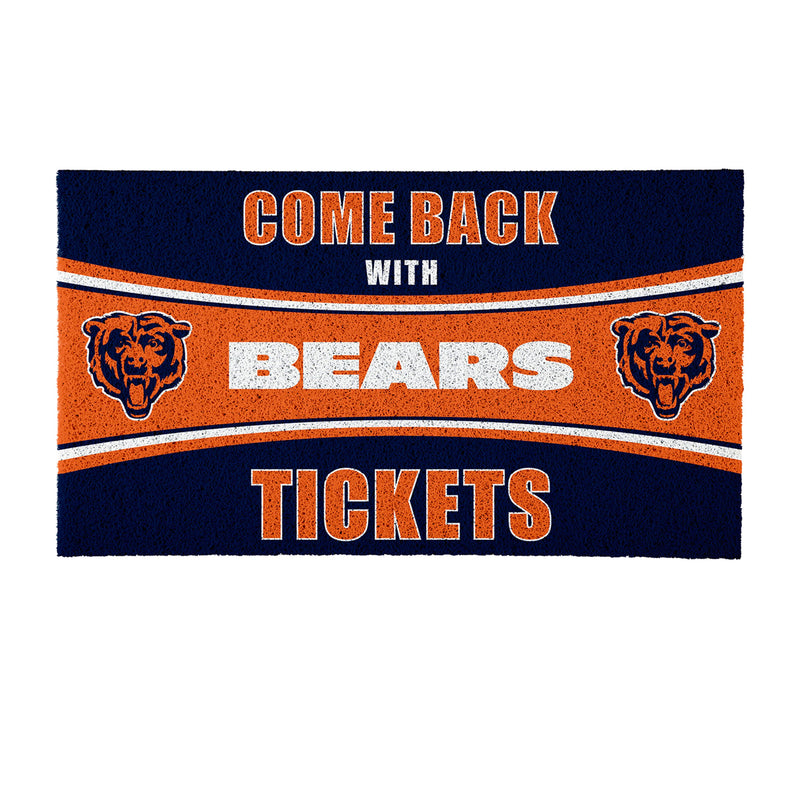 28" x 16" PVC Trapper Mat, Come Back with Tickets, Chicago Bears