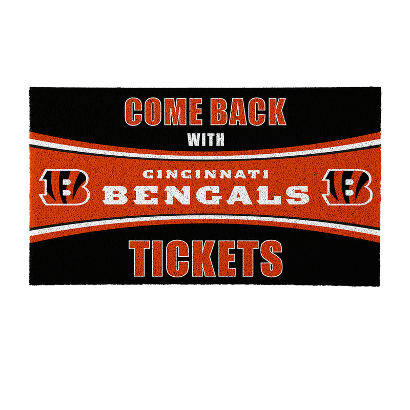 28" x 16" PVC Trapper Mat, Come Back with Tickets, Cincinnati Bengals
