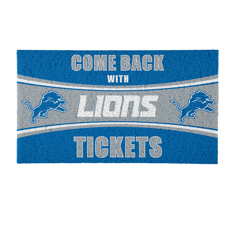 28" x 16" PVC Trapper Mat, Come Back with Tickets, Detroit Lions