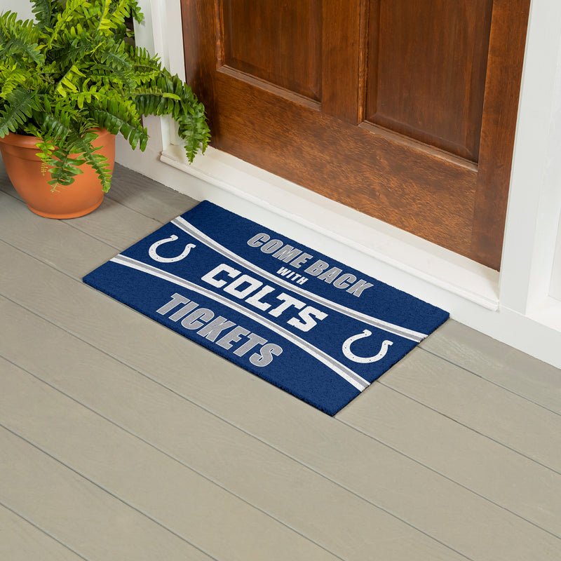 28" x 16" PVC Trapper Mat, Come Back with Tickets, Indianapolis Colts