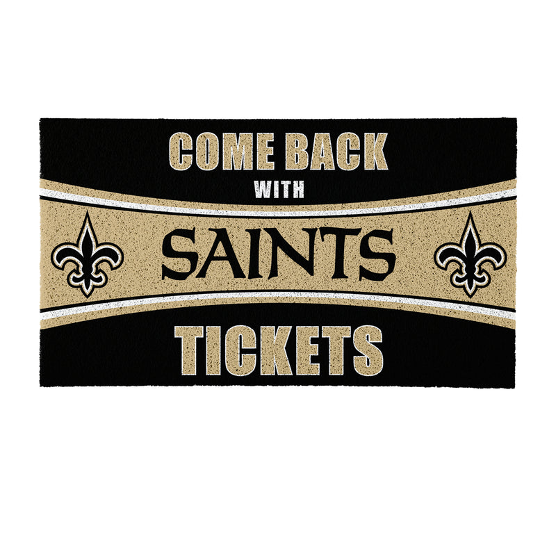 28" x 16" PVC Trapper Mat, Come Back with Tickets, New Orleans Saints