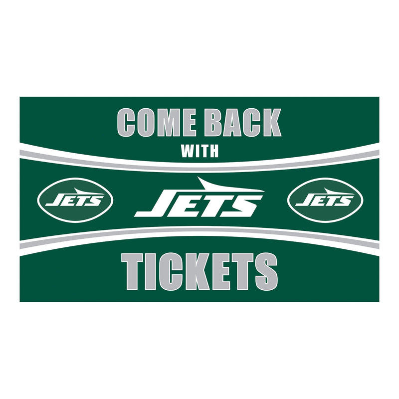 28" x 16" PVC Trapper Mat, Come Back with Tickets, New York Jets