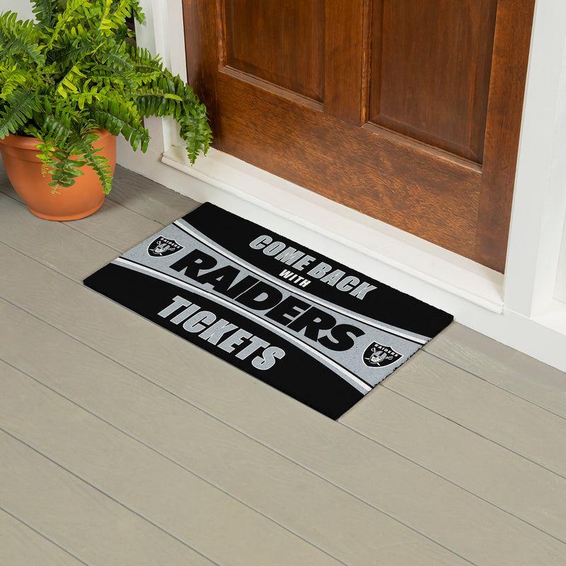 28" x 16" PVC Trapper Mat, Come Back with Tickets, Las Vegas Raiders
