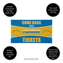 28" x 16" PVC Trapper Mat, Come Back with Tickets, Los Angeles Chargers