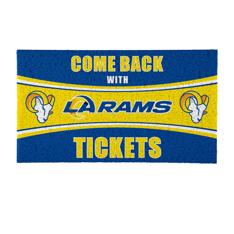 28" x 16" PVC Trapper Mat, Come Back with Tickets, Los Angeles Rams