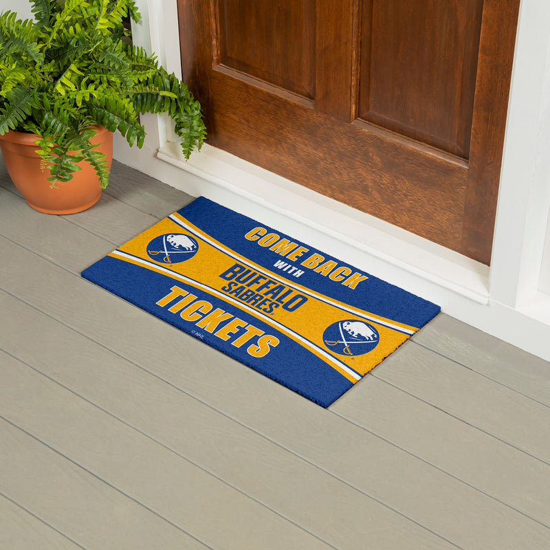 28" x 16" PVC Trapper Mat, Come Back with Tickets, Buffalo Sabres