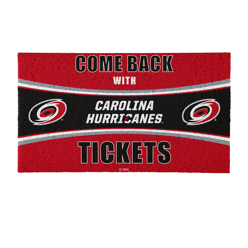 28" x 16" PVC Trapper Mat, Come Back with Tickets, Carolina Hurricanes