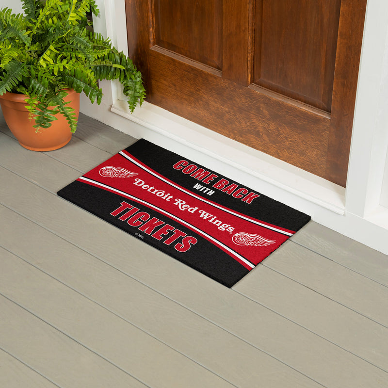 28" x 16" PVC Trapper Mat, Come Back with Tickets, Detroit Red Wings