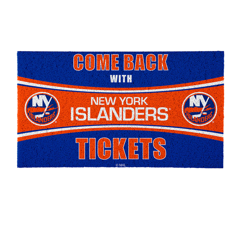 28" x 16" PVC Trapper Mat, Come Back with Tickets, New York Islanders