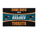 28" x 16" PVC Trapper Mat, Come Back with Tickets, San Jose Sharks