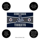 28" x 16" PVC Trapper Mat, Come Back with Tickets, Winnipeg Jets