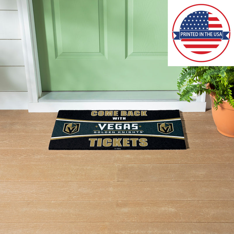 28" x 16" PVC Trapper Mat, Come Back with Tickets, Vegas Golden Knights
