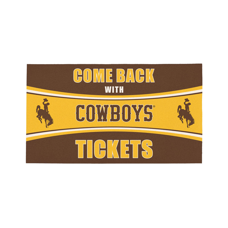 28" x 16" PVC Trapper Mat, Come Back with Tickets, University of Wyoming