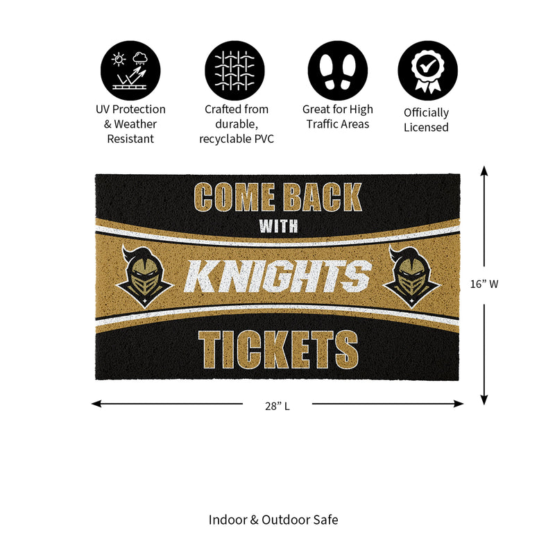 28" x 16" PVC Trapper Mat, Come Back with Tickets, University of Central Florida