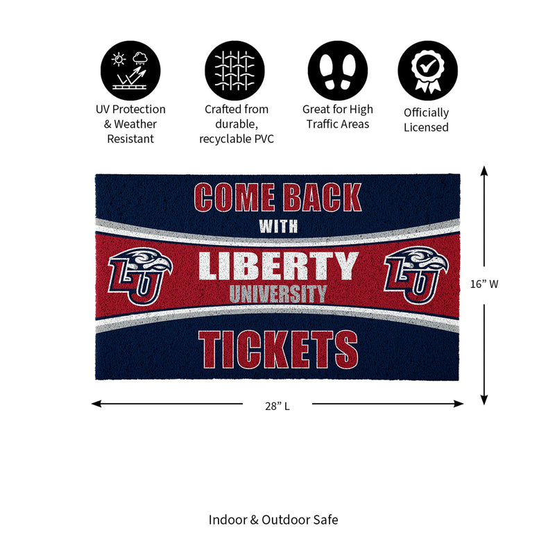 28" x 16" PVC Trapper Mat, Come Back with Tickets, Liberty University