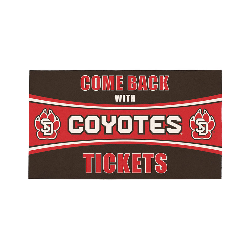28" x 16" PVC Trapper Mat, Come Back with Tickets, University of South Dakota